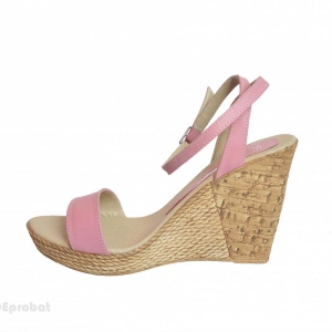 Sandale dama roz cu platforma de 10,5 cm cm din piele naturala