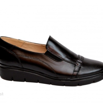 Pantofi dama negri casual-eleganti din piele naturala