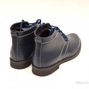 Ghete barbati piele naturala Bleumarin casual-elegante cu siret 
