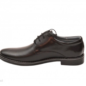 Pantofi bărbați negri casual-eleganți din piele naturală cu șiret – versatilitate și stil