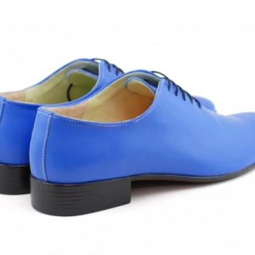 41 - Pantofi barbatesti albastri piele naturala casual-eleganti cod P65A - Editie de LUX (2) - Img 2