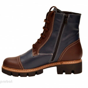 Bocanci dama piele naturala Bleumarin cu Maro sport-casual