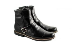 Ghete barbati piele naturala Negre casual-elegante cu fermoar