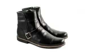 Ghete barbati piele naturala Negre casual-elegante cu fermoar