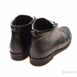 Ghete barbati piele naturala Negre casual-elegante cu siret