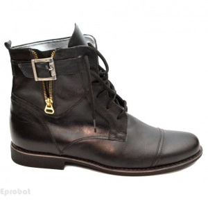 Ghete barbati piele naturala Negre casual-elegante cu siret