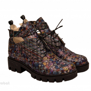 Ghete de vara multicolore dama din piele naturala cod G47