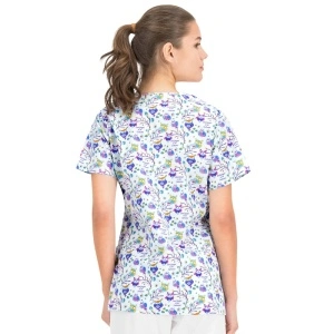Halat medical alb cu bufnite - cu capse