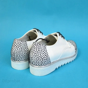Pantofi albi dama casual din piele naturala
