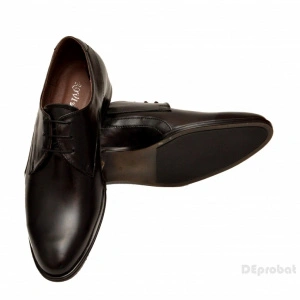 Pantofi barbatesti negri lucrati manual piele naturala