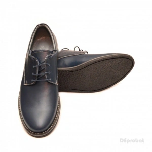 Pantofi barbati piele naturala bleumarin casual-eleganti cu siret