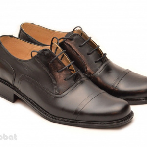 Pantofi barbati piele naturala negri casual-eleganti cu siret cod P16