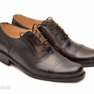 Pantofi barbati piele naturala negri casual-eleganti cu siret cod P16