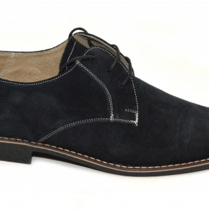 Pantofi barbati piele naturala velur negri casual-eleganti cu siret