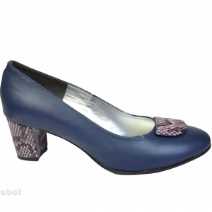 Pantofi bleumarin dama eleganti din piele naturala