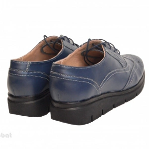 Pantofi dama bleumarin casual-eleganti din piele naturala Oxford Black