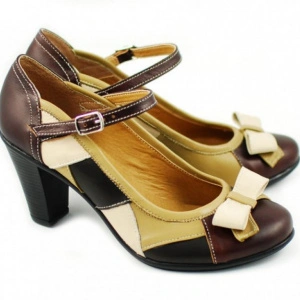 Pantofi dama eleganti din piele naturala cu toc de 7 cm cod P144