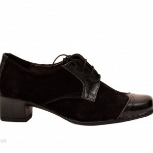 Pantofi dama eleganti negri din piele naturala cu toc 4 cm