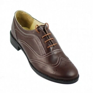 Pantofi dama maro casual-eleganti din piele naturala Oxford