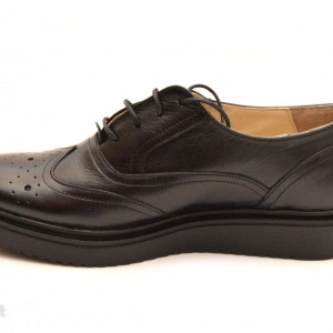 Pantofi dama negri casual-eleganti din piele naturala Oxford Black
