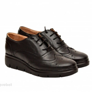 Pantofi dama negri casual-eleganti din piele naturala Oxford Black cod P161N