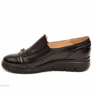 Pantofi dama negri sport-casual din piele naturala cu elastic