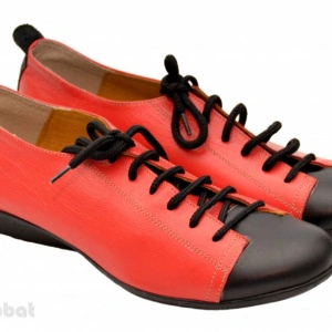 Pantofi dama rosii din piele naturala cu talpa joasa cod P35
