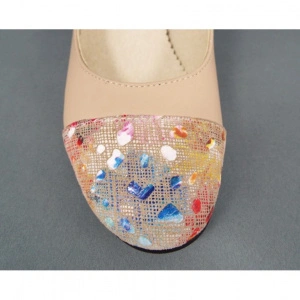 Pantofi eleganti dama bej din piele naturala