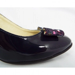 Pantofi eleganti dama bleumarin lacuiti din piele naturala