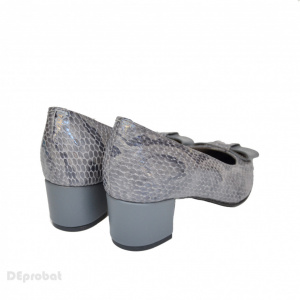 Pantofi gri dama eleganti din piele naturala