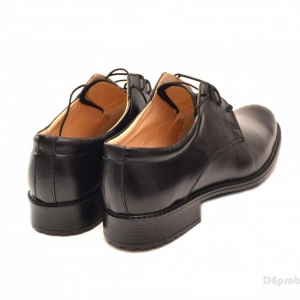 Pantofi negri barbati piele naturala casual-eleganti cu siret