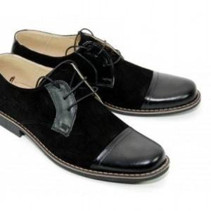 Pantofi negri barbati piele naturala casual-office - cod P85N