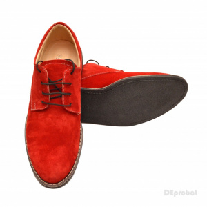 Pantofi rosii barbati piele naturala velur casual-office