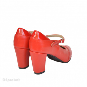Pantofi rosii dama eleganti din piele naturala
