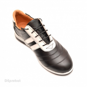 Pantofi sport dama piele naturala negru cu alb
