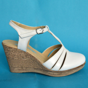 Sandale dama albe cu platforma din piele naturala cod S55ALB - Img 3