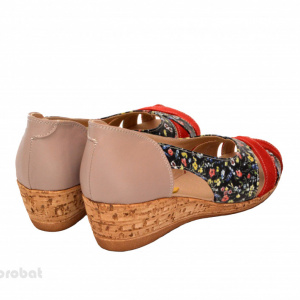 Sandale dama multicolore cu platforma din piele naturala