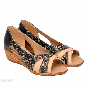Sandale dama multicolore cu platforma din piele naturala cod S62