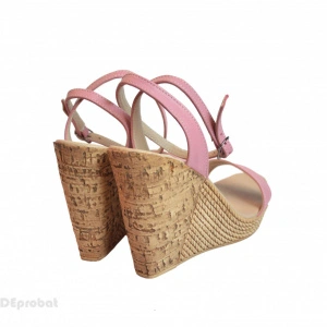 Sandale dama roz cu platforma de 10,5 cm cm din piele naturala