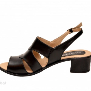 Sandale negre dama din piele naturala toc 5 cm