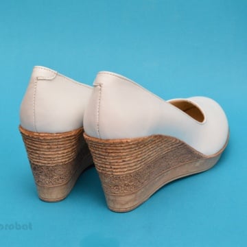 Pantofi albi dama eleganti - casual din piele naturala