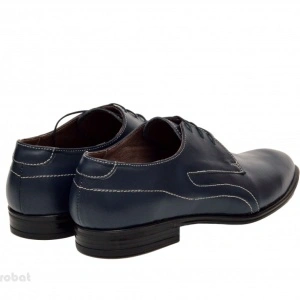 Pantofi barbatesti bleumarin lucrati manual piele naturala
