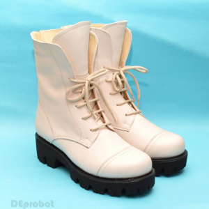 Bocanci Albi dama piele naturala sport-casual cod BOC14 - Made in Romania