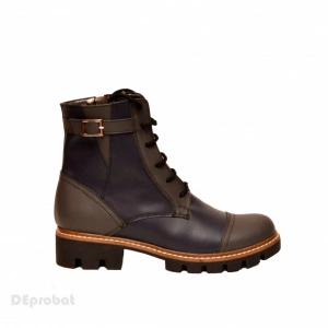 Bocanci dama piele naturala Bleumarin cu Gri sport-casual
