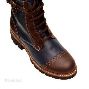 Bocanci dama piele naturala Bleumarin cu Maro sport-casual