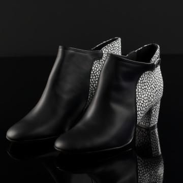 Botine dama piele naturala damier