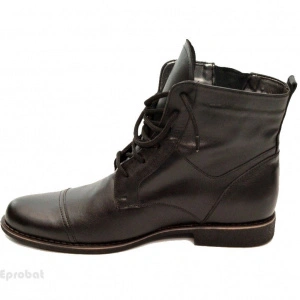Ghete barbati piele naturala Negre casual-elegante cu siret
