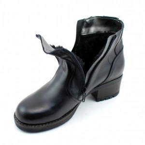 Ghete dama casual-elegante negre din piele natural