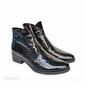 Ghete dama negre din piele naturala cod G348