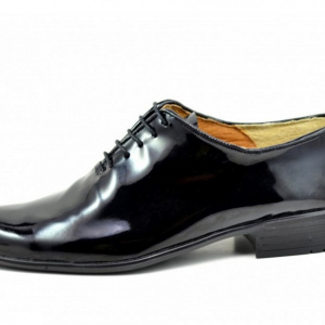 Pantofi barbatesti negri lacuiti din piele naturala casual-eleganti